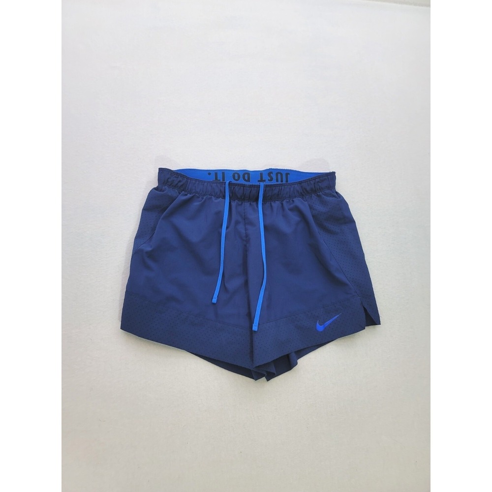 Nike Dri-FIT Running Shorts Womens M Blue Just Do It Waistband  Running